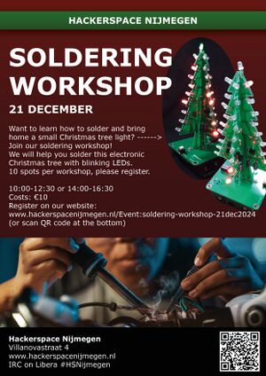 flyer soldering workshop 21 december 2024