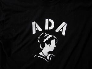 t-shirt stencilled with an image that represents Ada Lovelace